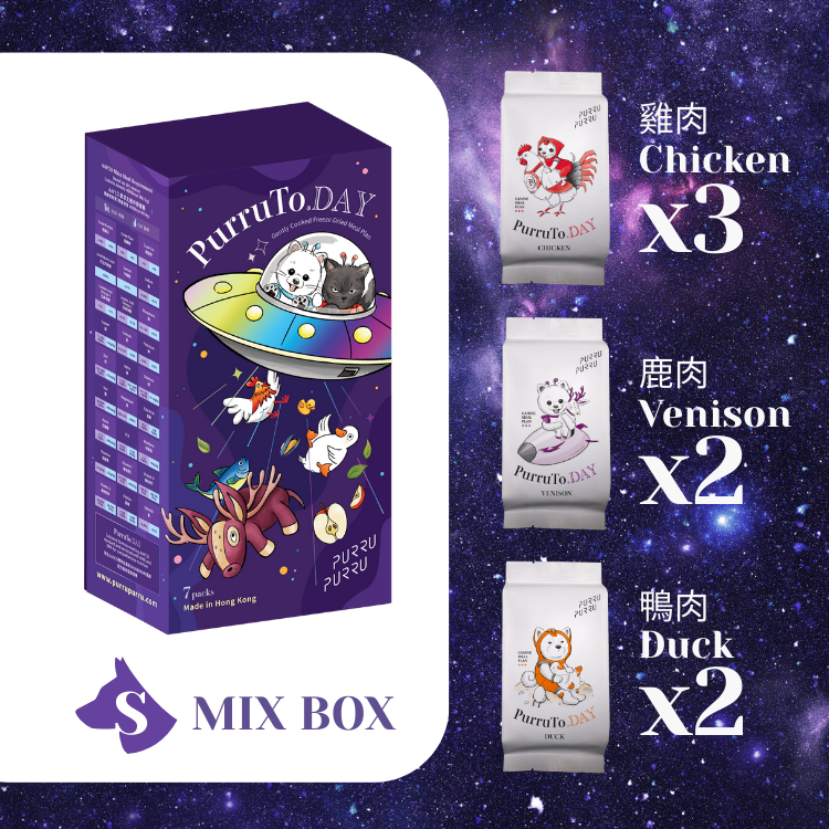 PurruTo.DAY gently cooked mixed flavor freeze dried complete meal box set for dogs - Hong Kong made AAFCO nutrition