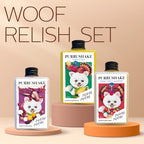 Woof! Purru Shake Relish Set - 3-pack for dogs