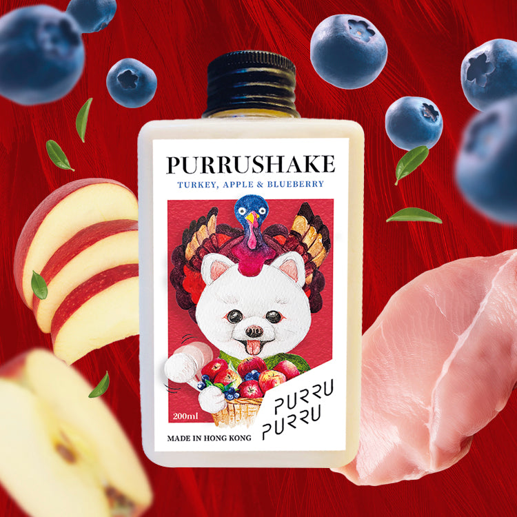 Woof! Turkey, Apple & Blueberry Purru Shake for dogs