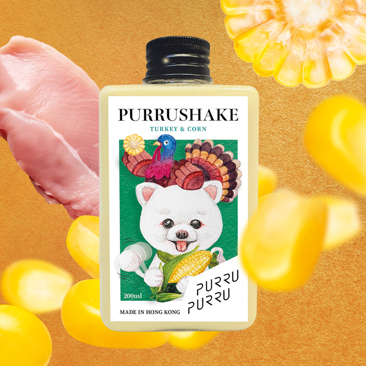Woof! Turkey & Corn Purru Shake for dogs