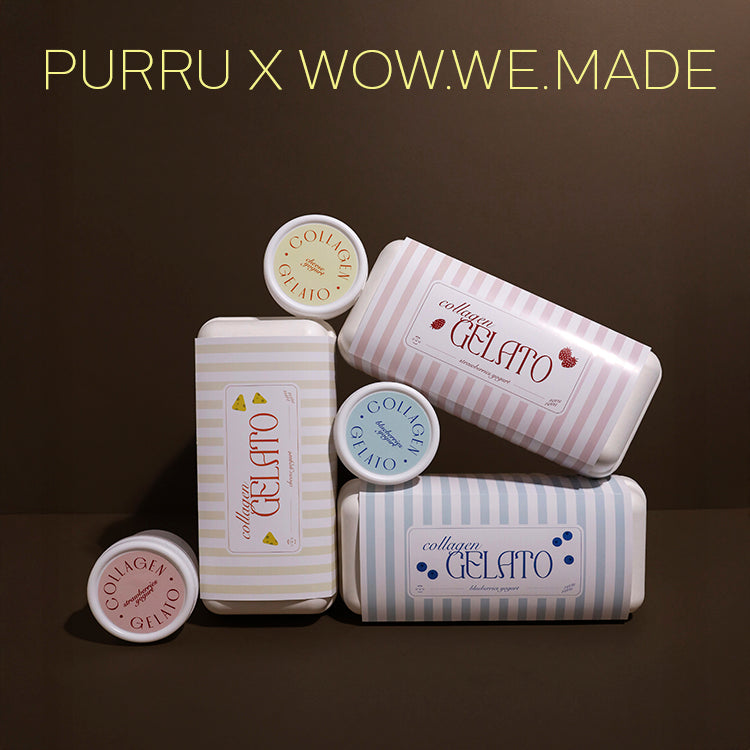 PurruPurru x Wow.We.Made Collagen Gelato mix with toppings